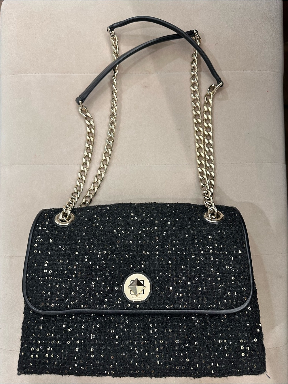✨ Kate Spade Black Tweed Sequin Shoulder Bag ✨